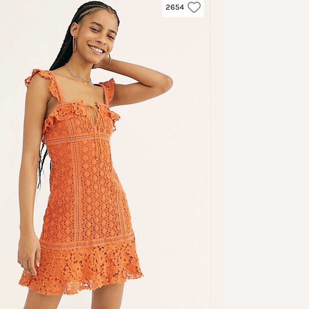 Crochet Free People Cross My Heart Mini Dress
